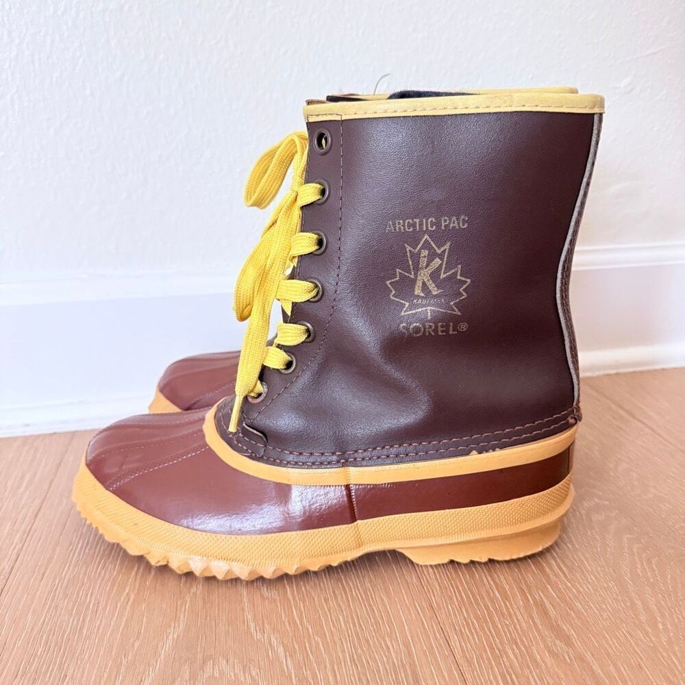 Sorel Arctic Pac Snow Boots Size 6 Kaufman Canada Waterproof Wool Lined Vintage